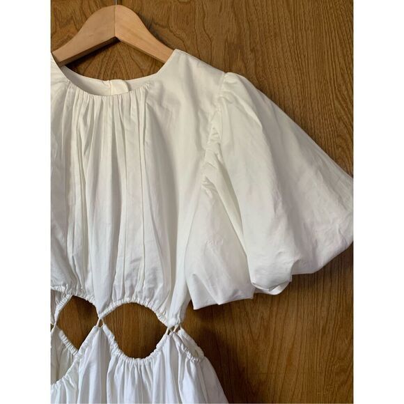 Aje Henriette Cutout Cotton-twill Mini Dress‎ White Size 4 - Picture 6 of 12